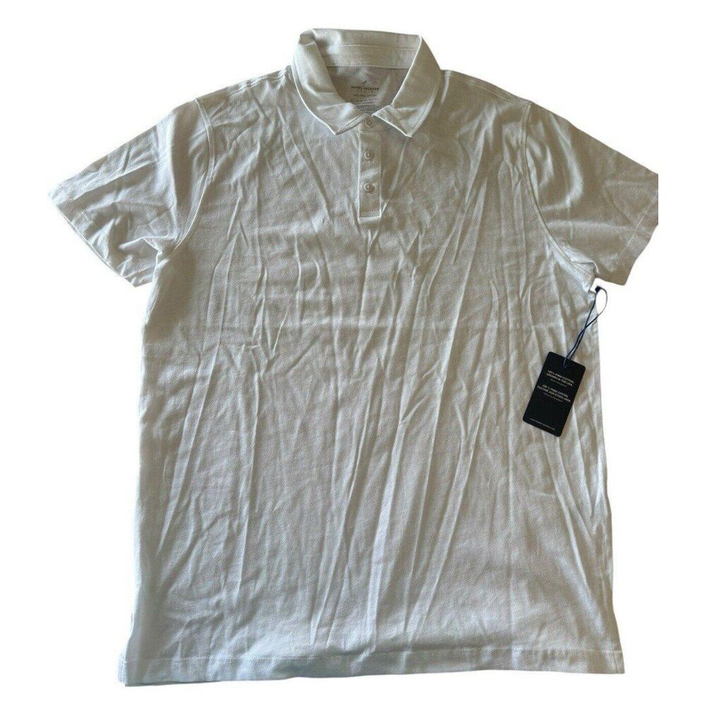 Daniel Hechter Mens Polo White Collared Sz Large  NWT L‎